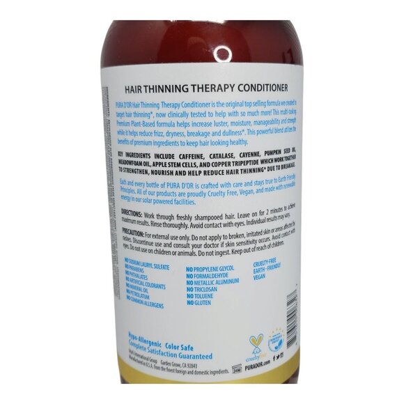 PURA D'OR Dor Hair Thinning Therapy Shampoo & Conditioner LAVENDER VANILLA 24 oz - Picture 7 of 10